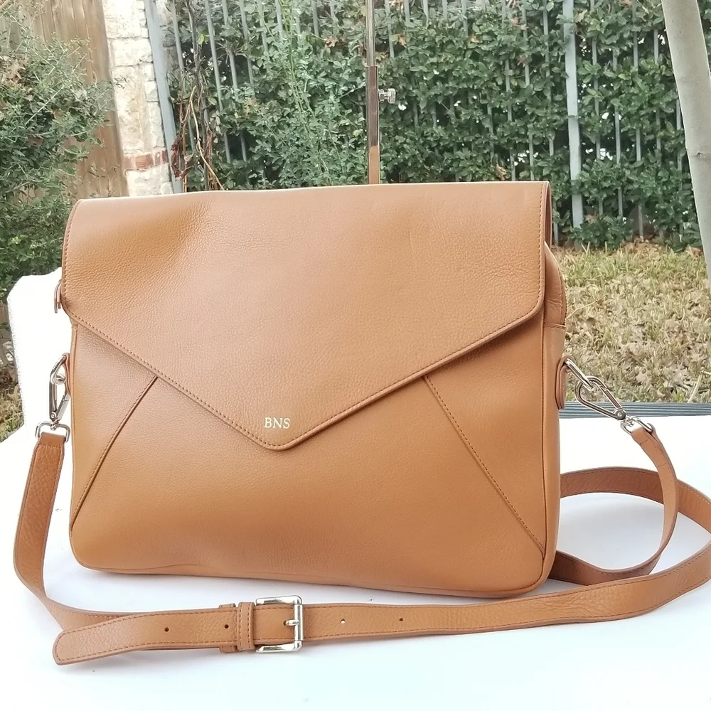 Mark & Graham Tan Laptop Crossbody Bag
